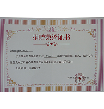 Luohu District Charity Donation Honor Certificate